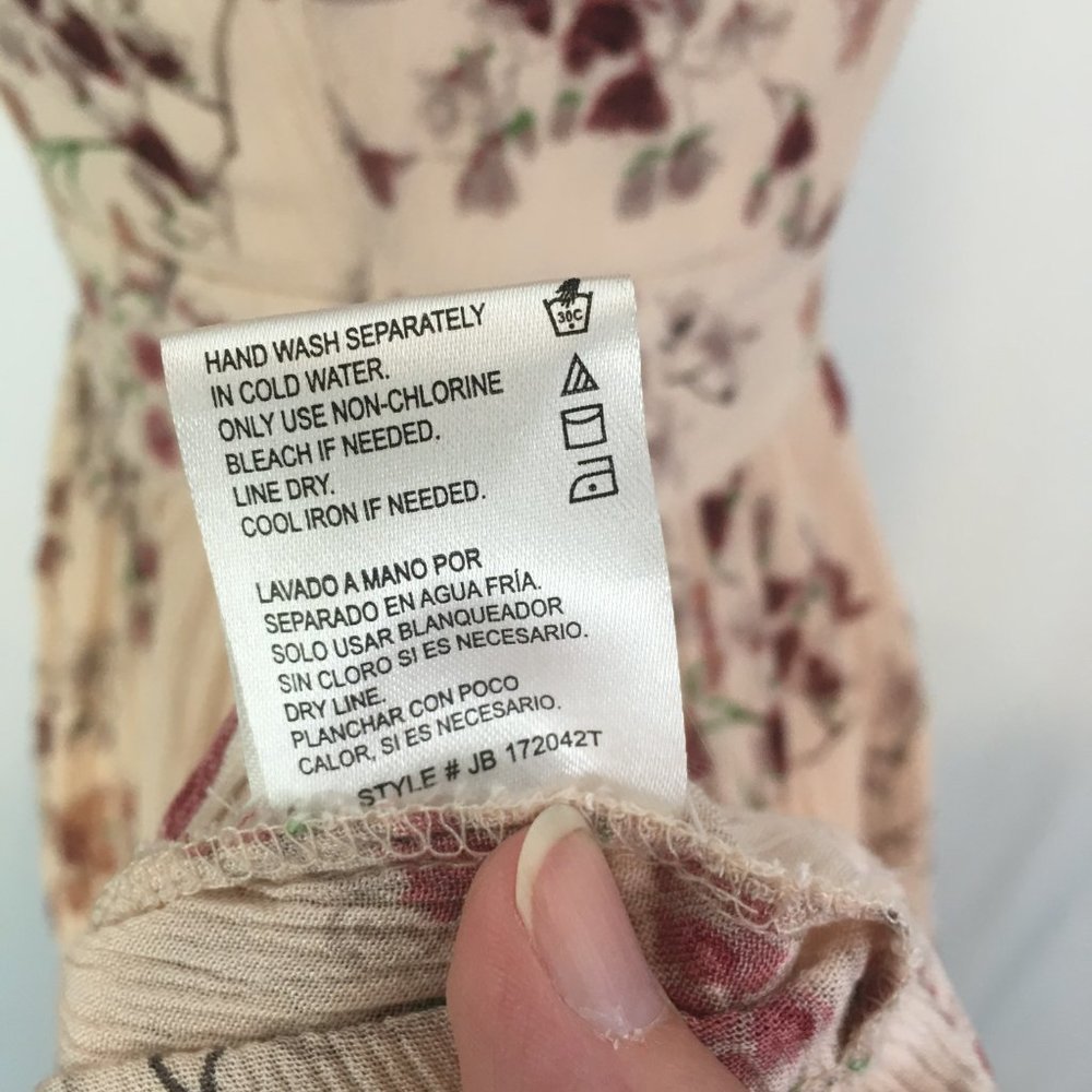 Patrons of Peace Cream Floral A-Line Maxi Dress, Ruffle Sleeve, 36 Bust 26 Waist - Picture 9 of 10